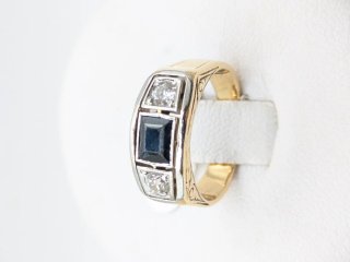 Anillo Oro 18k Zafiro y Diamantes