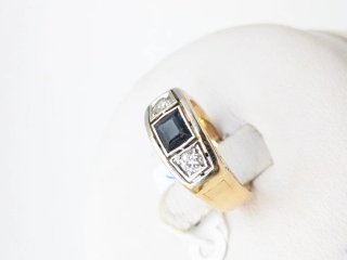 Anillo Oro 18k Zafiro y Diamantes