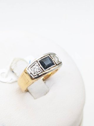 Anillo Oro 18k Zafiro y Diamantes