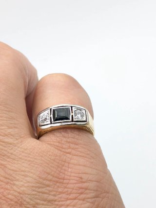 Anillo Oro 18k Zafiro y Diamantes