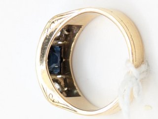 Anillo Oro 18k Zafiro y Diamantes