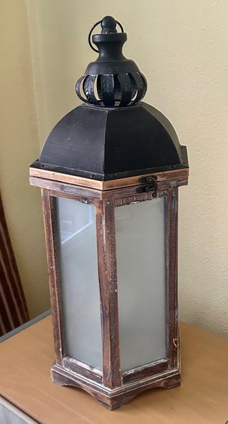 Lámpara Decorativa Madera y Metal