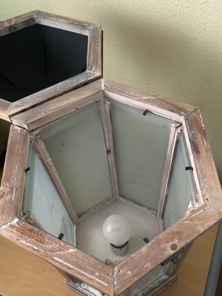 Lámpara Decorativa Madera y Metal