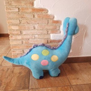 Peluche Dinosaurio Azul con Puntos Coloreados