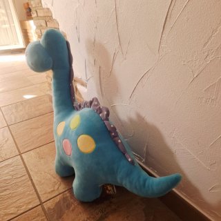 Peluche Dinosaurio Azul con Puntos Coloreados
