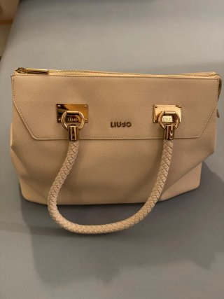 Borsa Liu Jo bianca con dettagli oro