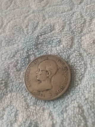 Moneda Plata Alfonso XIII Duro 1891