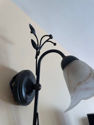 Aplique de pared floral metal y cristal