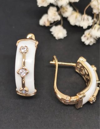 Pendientes Oro Laminado 14k Blanco y Dorado