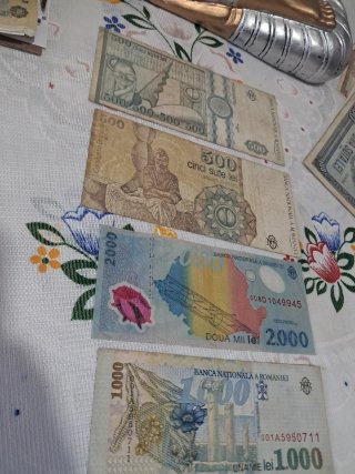 Lote Billetes Rumanía 500, 1000, 2000 Lei