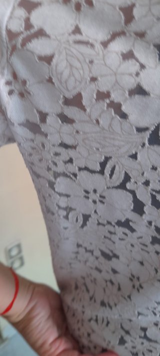 Blusa encaje pintada a mano crema manga 3/4