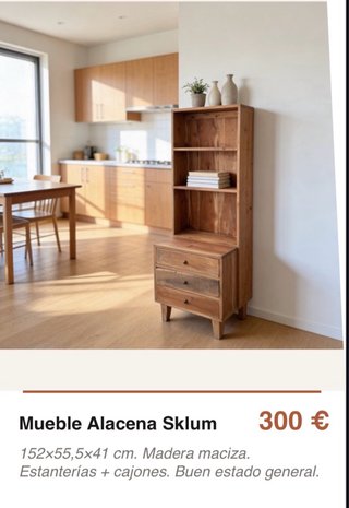 Mueble Alacena Sklum Madera Maciza