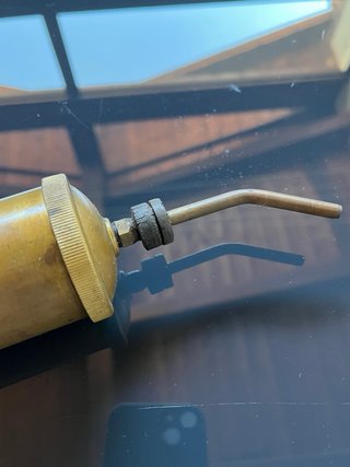Ingrassatore/Siringa per olio d'epoca in ottone