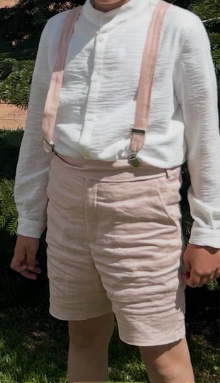 Conjunto ceremonia niño blanco y rosa