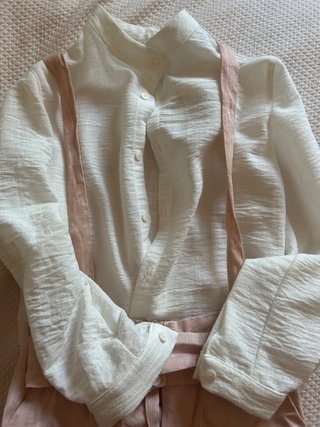 Conjunto ceremonia niño blanco y rosa
