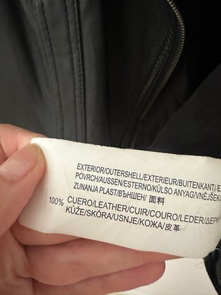 Chaqueta Biker Cuero Negra Talla M
