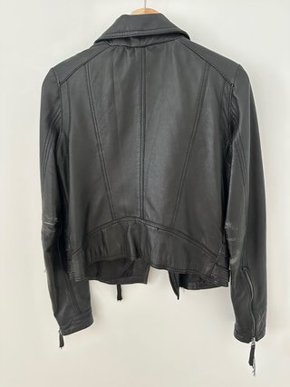 Chaqueta Biker Cuero Negra Talla M