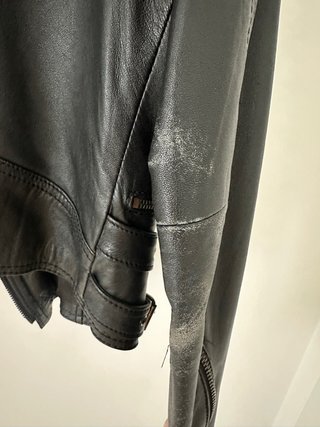 Chaqueta Biker Cuero Negra Talla M