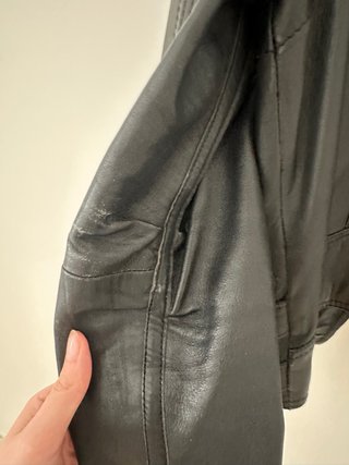 Chaqueta Biker Cuero Negra Talla M