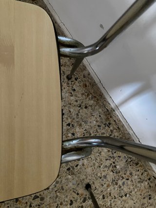 2 Sillas Cocina Vintage Madera y Metal