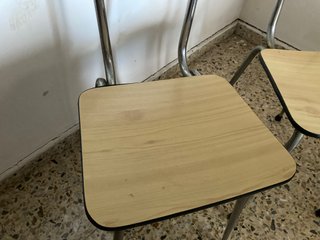 2 Sillas Cocina Vintage Madera y Metal