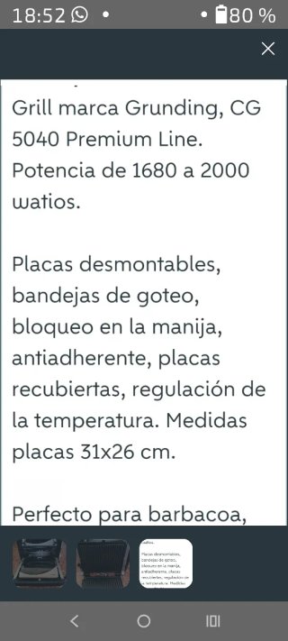 Plancha Grill Eléctrica