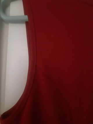 Vestido de punto Rojo  Oscuro y Blanco sin M