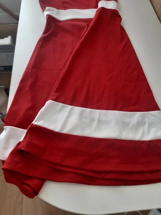 Vestido de punto Rojo  Oscuro y Blanco sin M