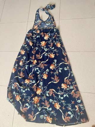 Vestido largo con pantalón corto floral