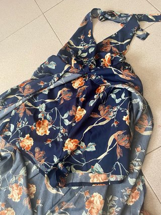 Vestido largo con pantalón corto floral