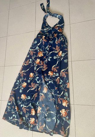 Vestido largo con pantalón corto floral