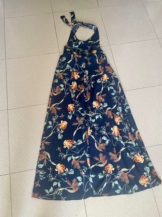 Vestido largo con pantalón corto floral