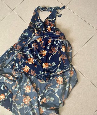 Vestido largo con pantalón corto floral