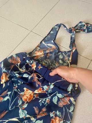 Vestido largo con pantalón corto floral