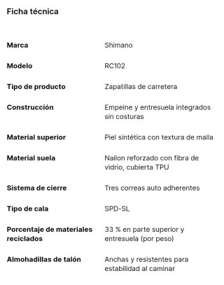 Zapatillas Shimano RC102 carretera