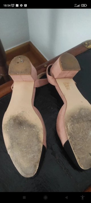 Zapatos tacón bajo ante rosa/negro BENINI