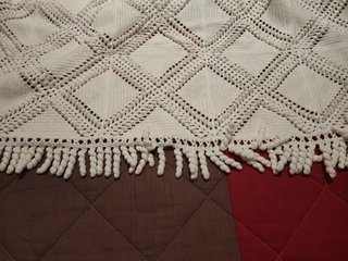Colcha antigua vintage, hecha a mano