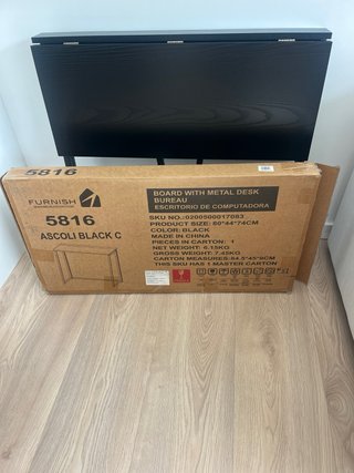 Mesa escritorio plegable negra
