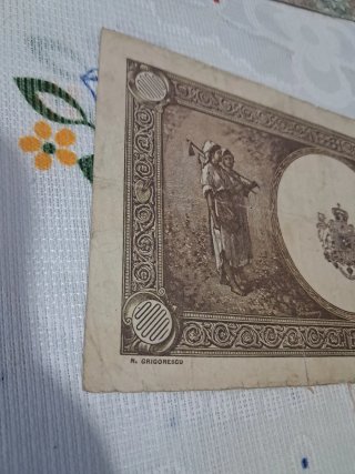 Billetes Rumanía 1 y 10000 Lei 1945