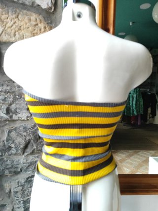 Top Miss Sixty rayas gris y amarillo