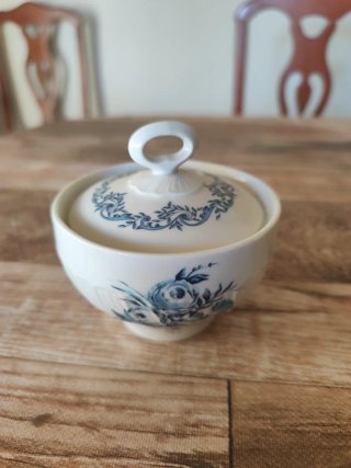 Juego de café Irabia porcelana azul y blanco