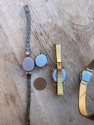 Lote 4 mini relojes vintage curiosos