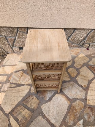 Mesilla mimbre y madera