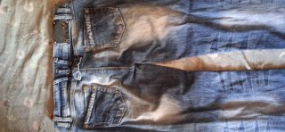 Pantalón tejano mujer desgastado Talla L