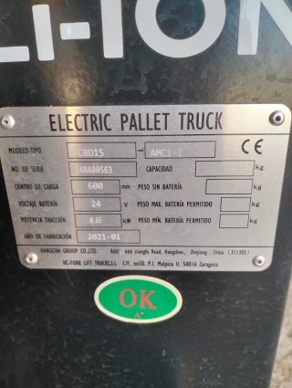 Transpaleta eléctrica 1500 kg