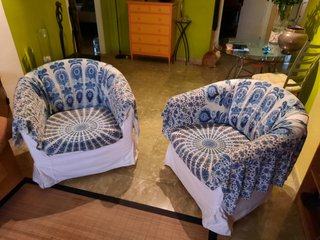 2 Sillones de Tela Rojos Ikea