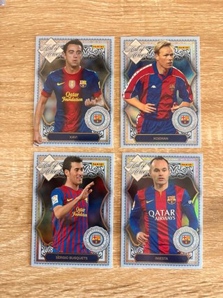 Lote 4 cromos Panini Hall of Heroes FC Barcelona
