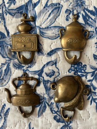 Set di 4 appendiabiti rustici in metallo