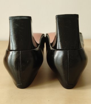 Zapatos de piel con tacón negros para vestir
