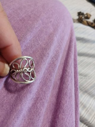 Anillo plata diseño floral
